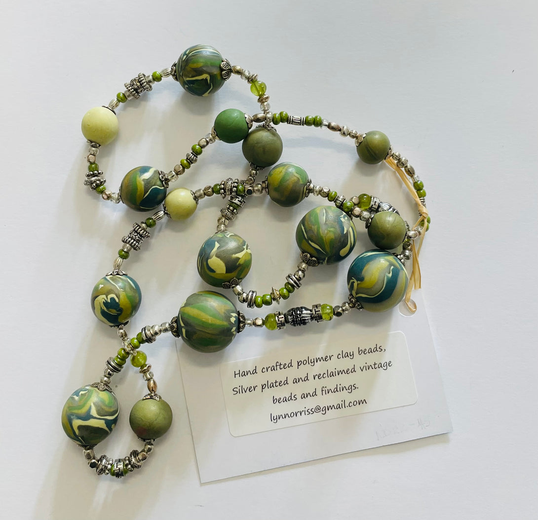 Lynn Orriss - Necklace - Antique Green beads