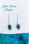 Lynn Orriss - Earrings - Square rainbow bead
