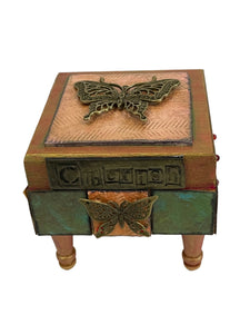 Bernice Pollock - Wood - Embellished box - hinged - 3.5" x 3.5" -  - Wood Art - McMillan Arts Centre & MAC Box Office