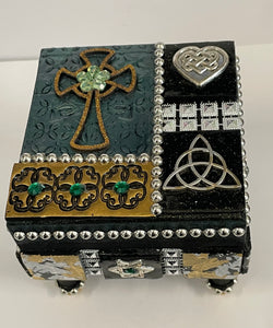 Bernice Pollock - Wood - Embellished box - hinged - 3.5" x 3.5" -  - Wood Art - McMillan Arts Centre & MAC Box Office