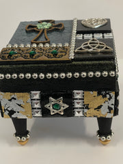 Load image into Gallery viewer, Bernice Pollock - Wood - Embellished box - hinged - 3.5&quot; x 3.5&quot; -  - Wood Art - McMillan Arts Centre &amp; MAC Box Office
