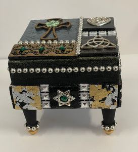 Bernice Pollock - Wood - Embellished box - hinged - 3.5" x 3.5" -  - Wood Art - McMillan Arts Centre & MAC Box Office