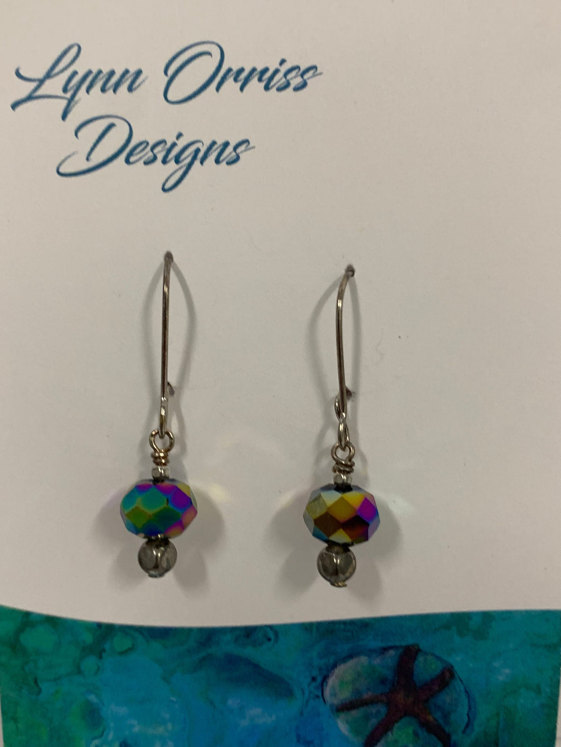 Lynn Orriss -  Earrings - Rainbow Crystal and bead