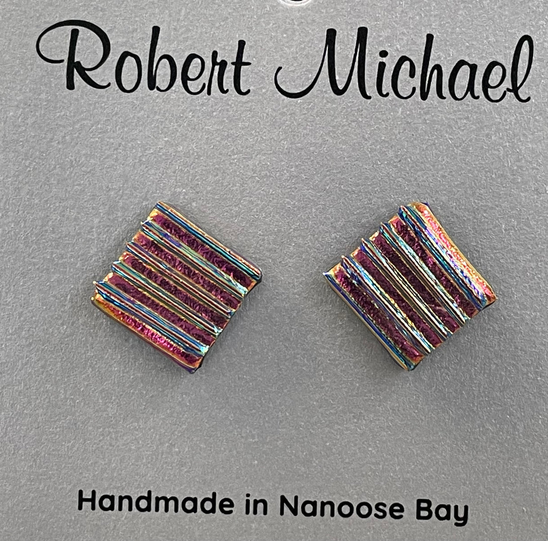 Robert Tutty - Earrings -  Dichroic glass - Square -  - Jewellery - McMillan Arts Centre & MAC Box Office