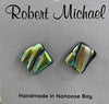 Robert Tutty - Earrings -  Dichroic glass - Square