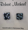 Robert Tutty - Earrings -  Dichroic glass - Square