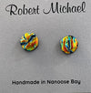 Robert Tutty - Earrings -  Dichroic glass - Round