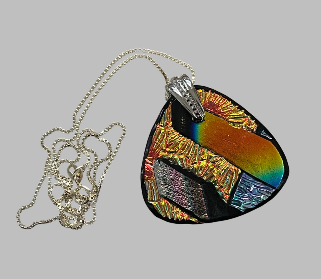 Robert Tutty - Pendant - Dichroic glass - Teardrop - 18