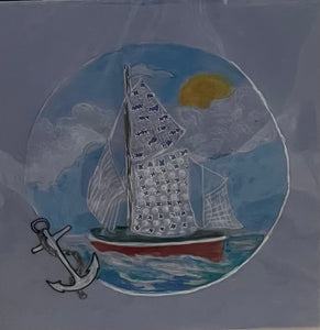 Penny Marshall - Card-  Sailboat & anchor