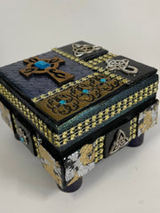 Load image into Gallery viewer, Bernice Pollock - Wood - Embellished box - hinged - 3.5&quot; x 3.5&quot; -  - Wood Art - McMillan Arts Centre &amp; MAC Box Office
