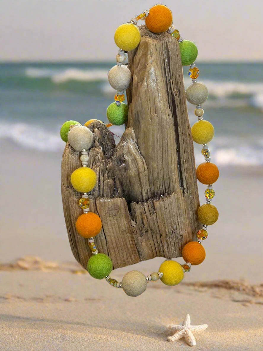 Lynn Orriss - Necklace - Felted Balls - 15