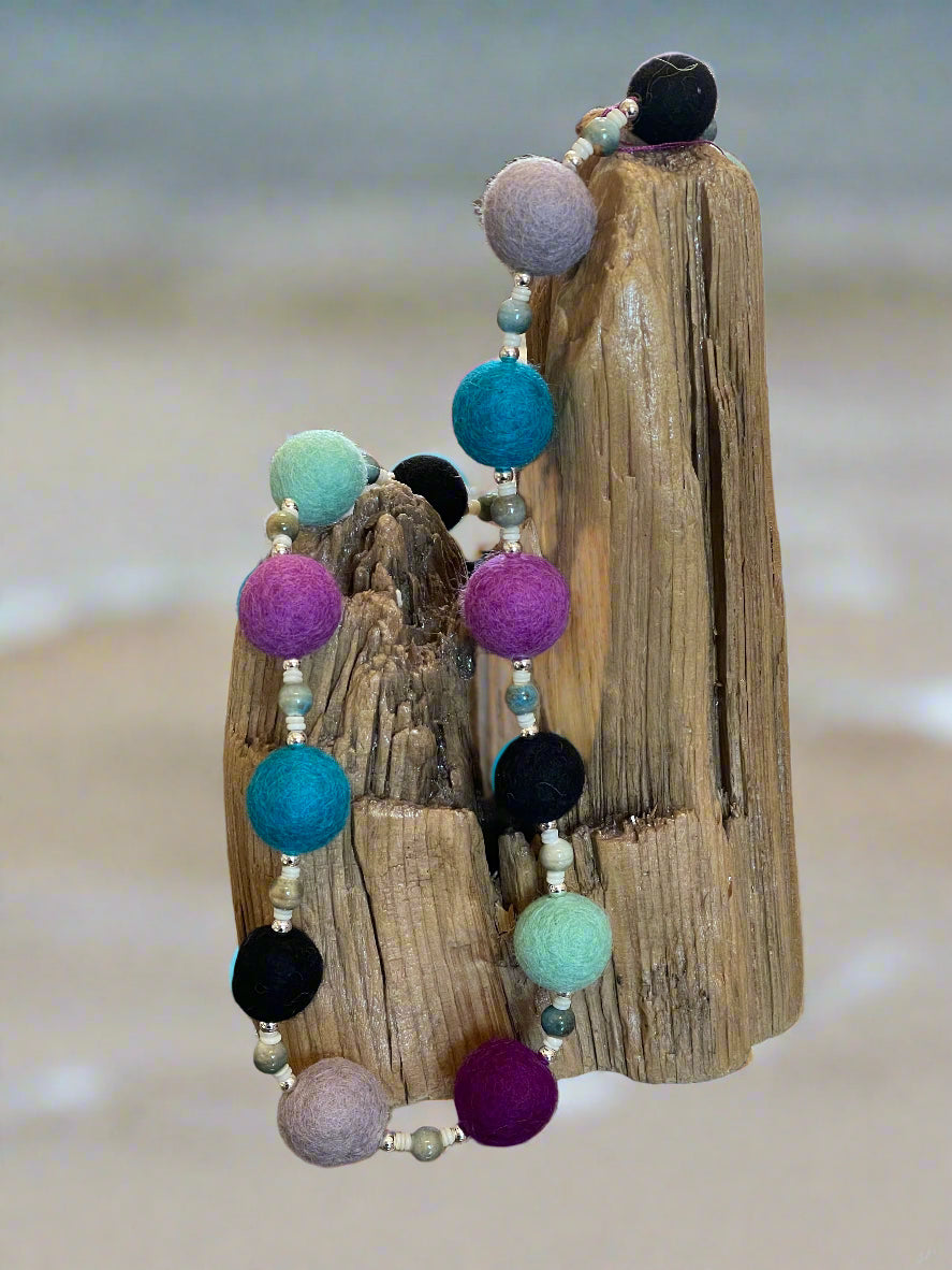 Lynn Orriss - Necklace - Felted Balls - 13