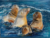 Beverly Simpson - Acrylic - Family of Sea Lions - 12" x 9"