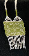 Sharon Young - Pendant - Handwoven from linen & wool - Green