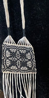 Sharon Young - Pendant - Handwoven from linen - Black & White