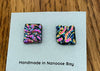 Robert Tutty - Earrings -  Dichroic glass - Square