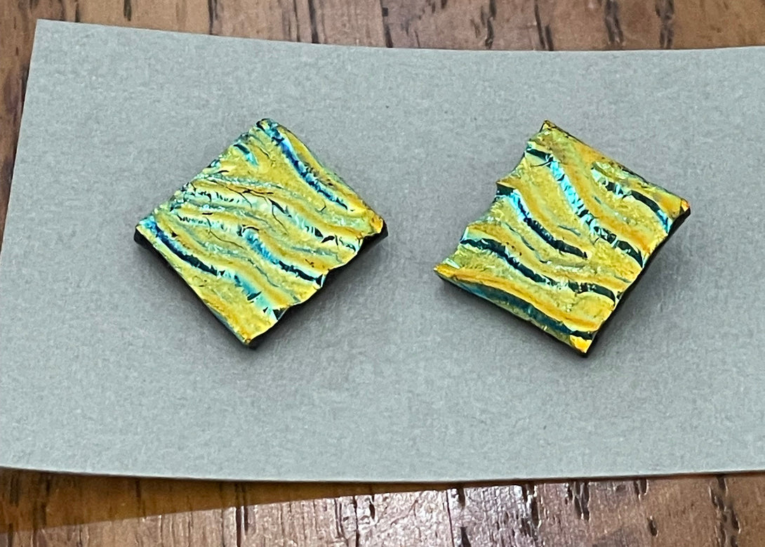 Robert Tutty - Earrings -  Dichroic glass - Square -  - Jewellery - McMillan Arts Centre & MAC Box Office