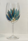 Lori Schiersmann -Wine Glass - Turquoise/Blue/Gold