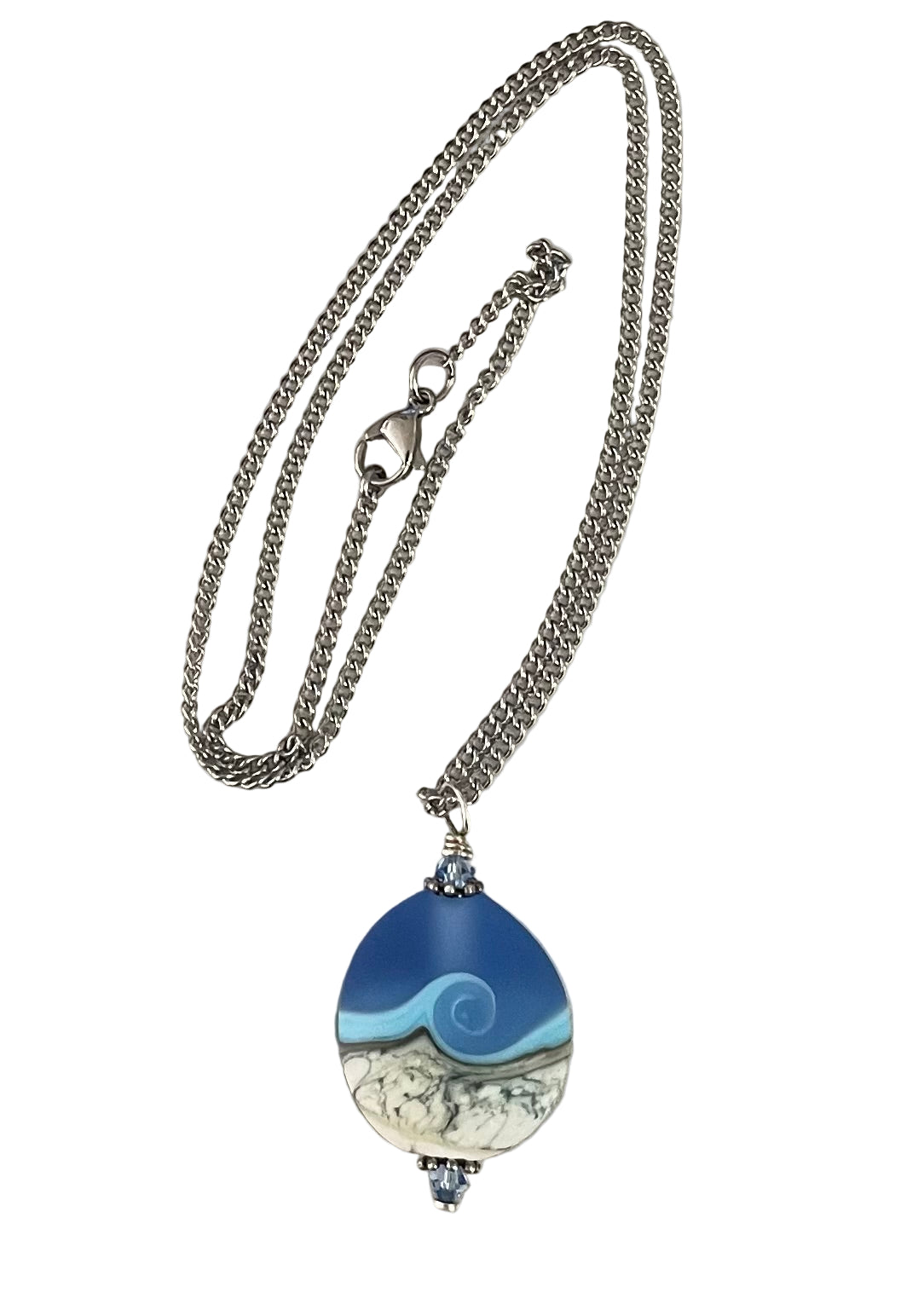 Garry White (Glass in Motion) - Necklace - Lampwork pendant - Oval - 18