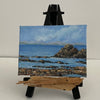 Lynn Orriss - Mini Painting - "Rocky Shore" 2" x 3" - easel included