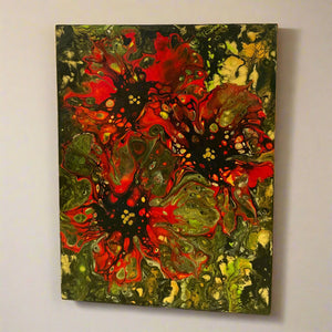 Diana Lockwood - Acrylic Pour - Flowers - 6" x 8"
