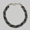 Diana Lockwood - Bracelet - Kimihimo - Blue/Red/Silver - hook clasp