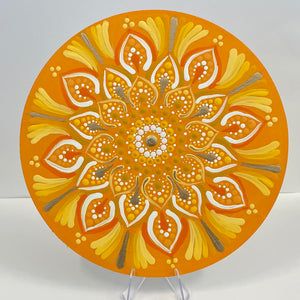 Janet Dzenkiw - Mandela on 6 1/2" wooden disc with magnet on back