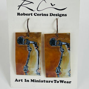 Robert Cerins - Earrings -Microphone - Rectangle