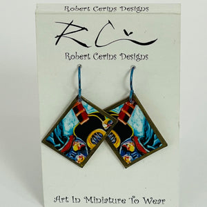 Robert Cerins - Earrings -Guitar - Rectangle