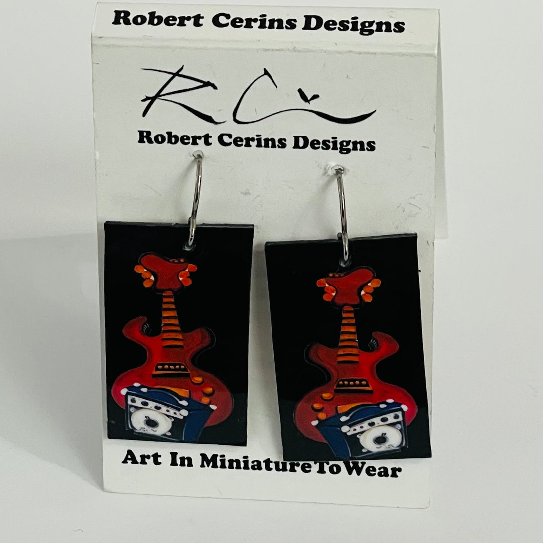 Robert Cerins - Earrings - Guitar  - Rectangle