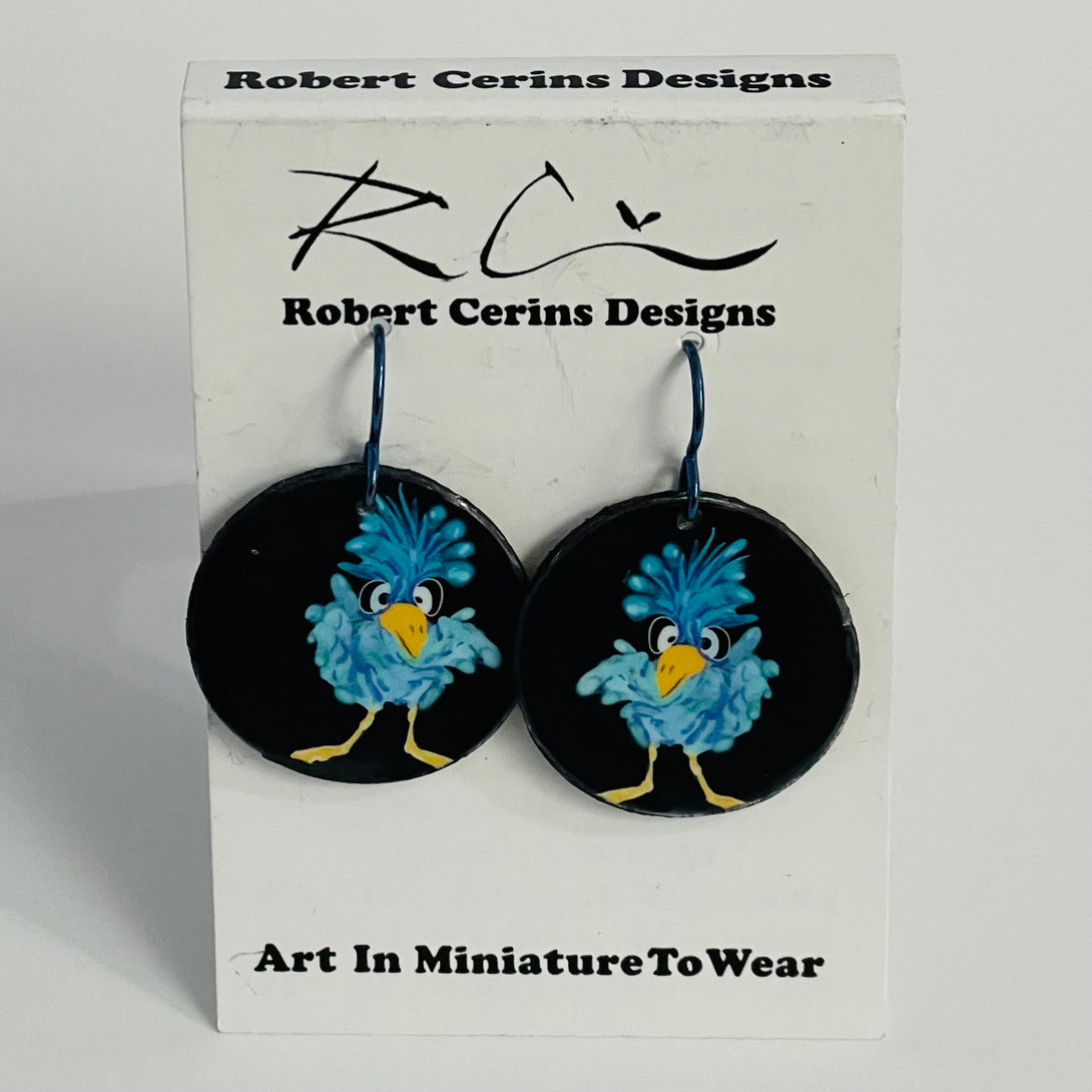 Robert Cerins - Earrings - Circle - Bird