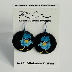 Robert Cerins - Earrings - Circle - Bird