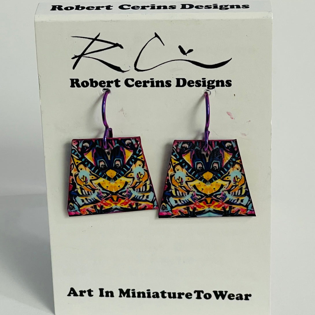 Robert Cerins - Earrings - Trapezoid - Dog Face