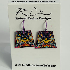 Robert Cerins - Earrings - Trapezoid - Dog Face