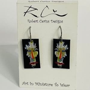 Robert Cerins - Earrings - Rectangle - Spooky face