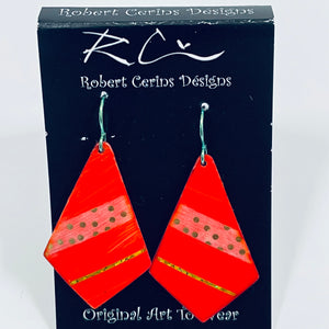 Robert Cerins - Earrings - Red - Large Diamond-shape