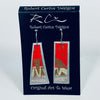 Robert Cerins - Earrings - Red - Pyramid & Rectangle