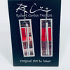 Robert Cerins - Earrings - Red - Long rectangle