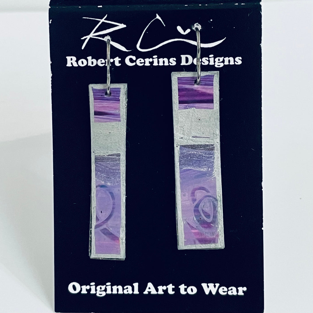 Robert Cerins - Earrings - Purple - Rectangle