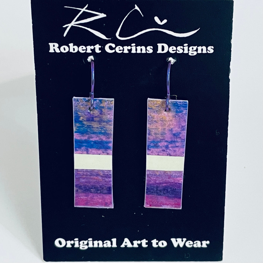 Robert Cerins - Earrings - Purple - Rectangle