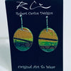 Robert Cerins - Earrings - Metallic Gold with Green