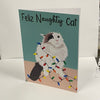 Sandra Russell - Christmas Card - "Feliz Naughty Cat"