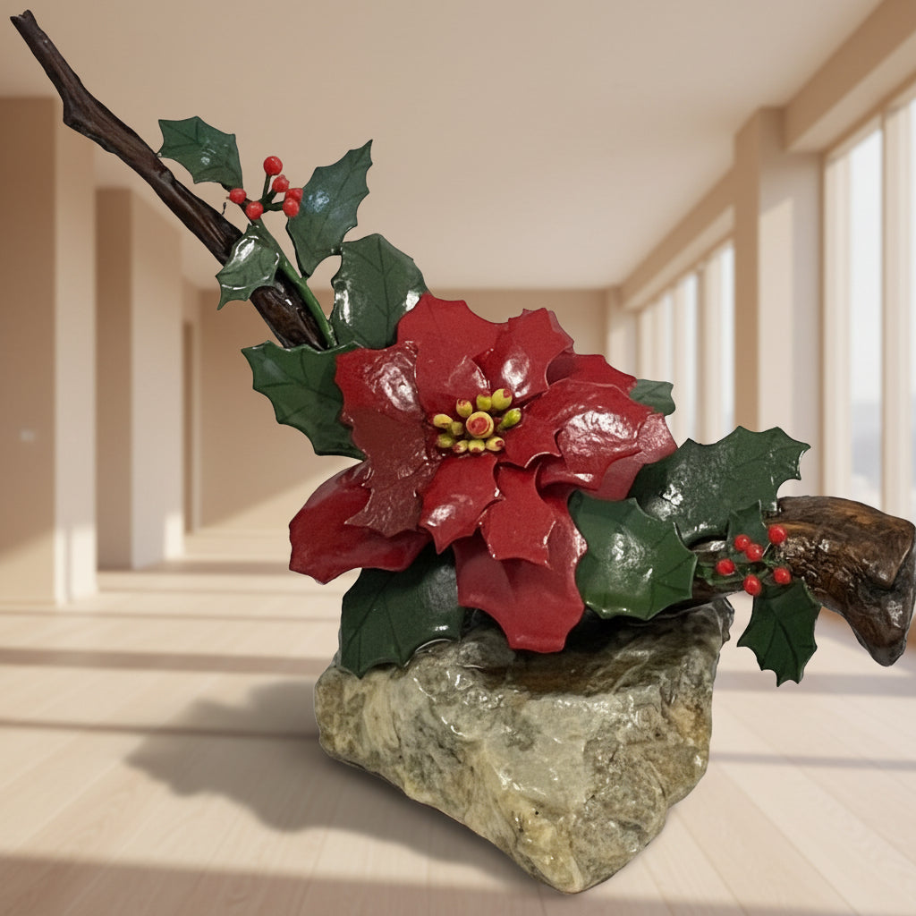 Penny Marshall - Mixed Media - Single Poinsettias