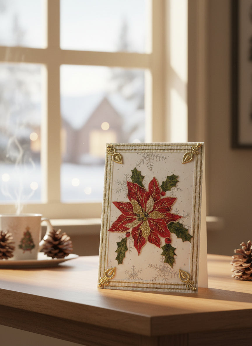 Penny Marshall - Christmas Card - Red Poinsettia