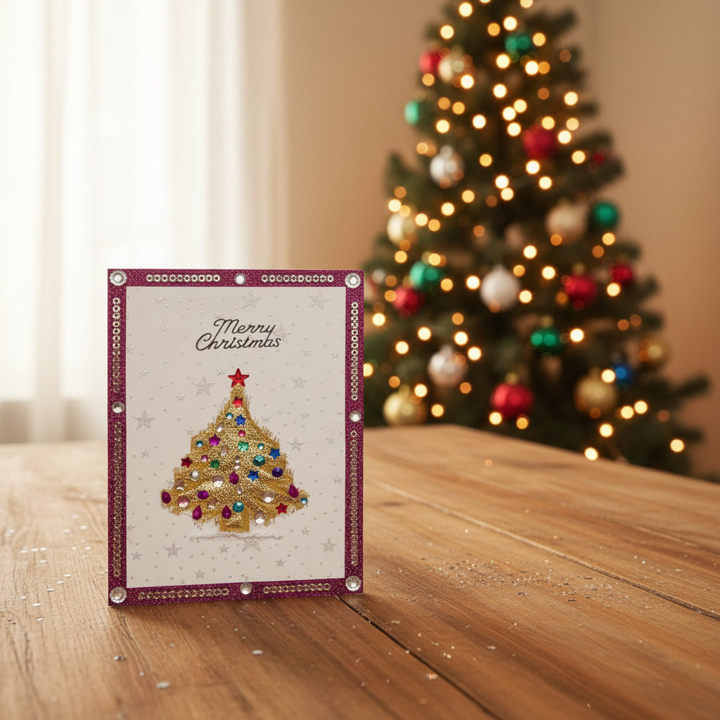 Penny Marshall - Christmas Card - Gold Christmas Tree