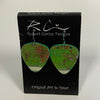 Robert Cerins -Earrings - Green - Guitar Pick