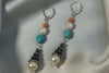 Julie Hawes - Earrings - Silver Bali beads, freshwater pearls, turquoise, vintage coral