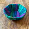 Monika Easy - Textile- Small bowl - Green/Purple/Blue bands -3.50" diameter