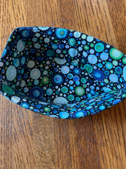 Load image into Gallery viewer, Monika Easy - Textile - Small boat -Blue &amp; Green Bubbles - 5" long -  - Textile - McMillan Arts Centre &amp; MAC Box Office