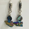 Mary Flores - Earrings - Agate & Abalone shell on sterling silver wires